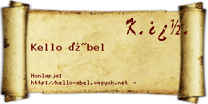 Kello Ábel névjegykártya