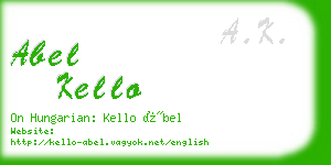 abel kello business card